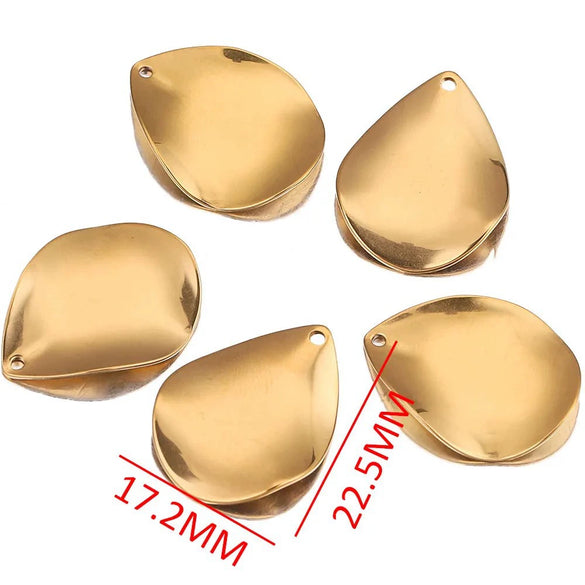 Stainless Steel Gold Electroplated Deformed Uneven Sequin Round Earrings Jewelry Accessories