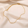 Stainless Steel Gold Electroplated Devil's Eye Microinlaid Zircon Necklace Unisex Retro Jewelry