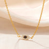 Stainless Steel Gold Electroplated Devil's Eye Microinlaid Zircon Necklace Unisex Retro Jewelry