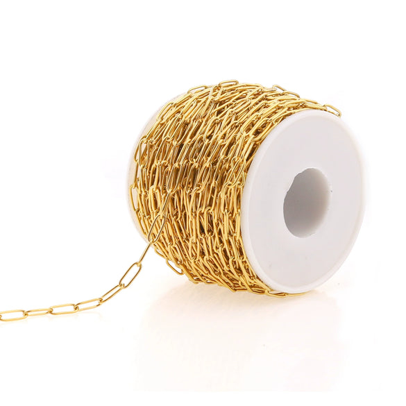 Stainless Steel Gold Oval Cross Weld Chain Electroplated Diy Accessories