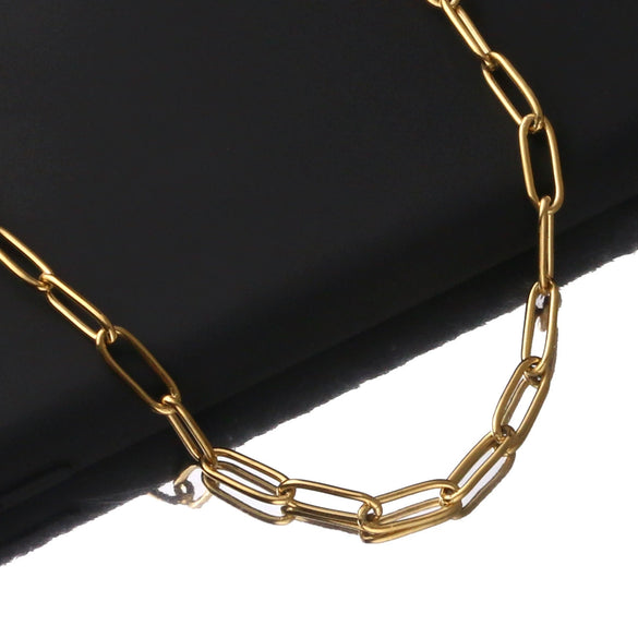 Stainless Steel Gold Oval Cross Weld Chain Electroplated Diy Accessories