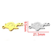 Stainless Steel Gold Plated Bear Paw Feather Dinosaur Double Hole Pendant Connector Jewelry Accessories Electroplated Cartoon Style