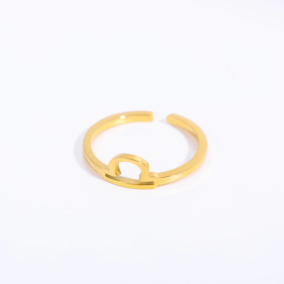 Stainless Steel Gold Plated Constellation Ring Set