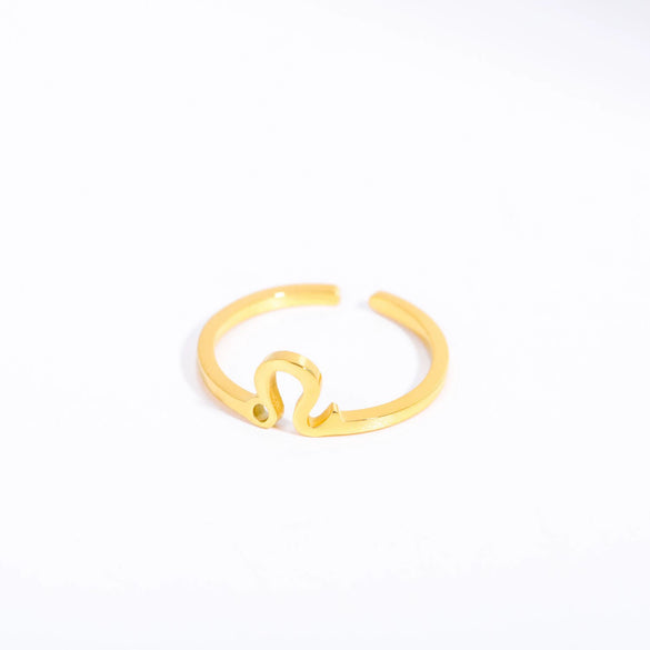Stainless Steel Gold Plated Constellation Ring Set