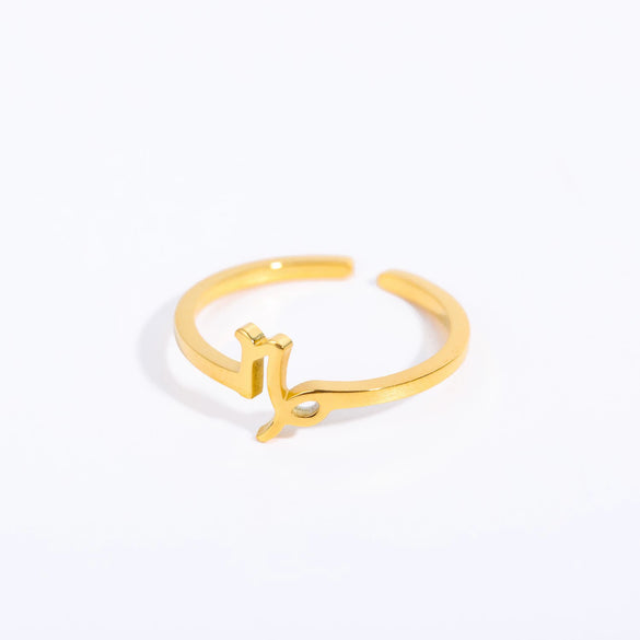 Stainless Steel Gold Plated Constellation Ring Set