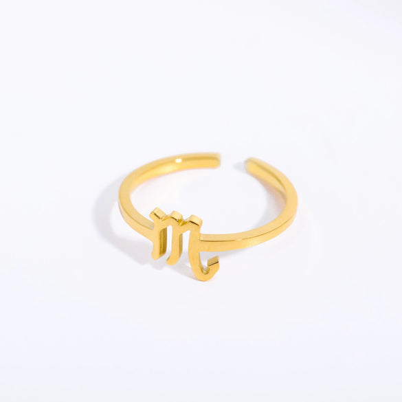 Stainless Steel Gold Plated Constellation Ring Set
