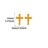 Stainless Steel Gold Plated Cross Tassel Chain Drop Earrings For Women And Men Trendy Unisex Statement Jewelry