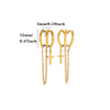 Stainless Steel Gold Plated Cross Tassel Chain Drop Earrings For Women And Men Trendy Unisex Statement Jewelry