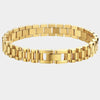 Stainless Steel Gold Plated Detachable Wristband Bracelet With Geometric Design For Unisex