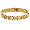 Stainless Steel Gold Plated Detachable Wristband Bracelet With Geometric Design For Unisex