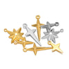 Stainless Steel Gold Plated Eightpointed Star And Cross Pendant Jewelry Accessories