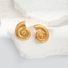 Stainless Steel Gold Plated Fashion Animal Snail Earrings For Women