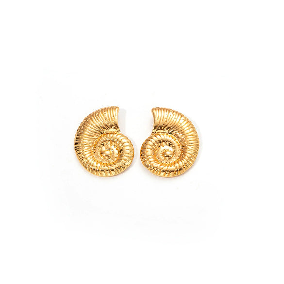 Stainless Steel Gold Plated Fashion Animal Snail Earrings For Women