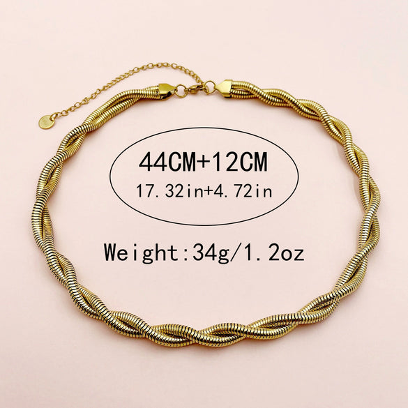 Stainless Steel Gold Plated Fashion Clavicle Chain Unisex Necklace With Electroplating