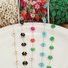 Stainless Steel Gold Plated Flower Bead Chain Handmade Jewelry Accessories