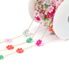 Stainless Steel Gold Plated Flower Bead Chain Handmade Jewelry Accessories