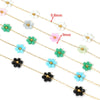 Stainless Steel Gold Plated Flower Bead Chain Handmade Jewelry Accessories
