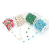 Stainless Steel Gold Plated Flower Bead Chain Handmade Jewelry Accessories