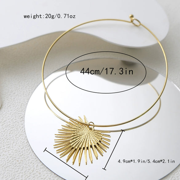 Stainless Steel Gold Plated Flower Pendant Personality Women's Jewelry