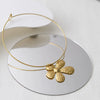 Stainless Steel Gold Plated Flower Pendant Personality Women's Jewelry