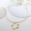 Stainless Steel Gold Plated Flower Pendant Personality Women's Jewelry