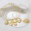 Stainless Steel Gold Plated Flower Pendant Personality Women's Jewelry