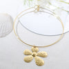 Stainless Steel Gold Plated Flower Pendant Personality Women's Jewelry
