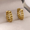 Stainless Steel Gold Plated Geometric Cuban Chain Earrings Unisex
