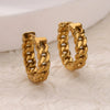 Stainless Steel Gold Plated Geometric Cuban Chain Earrings Unisex
