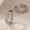 Stainless Steel Gold Plated Geometric Cuban Chain Earrings Unisex
