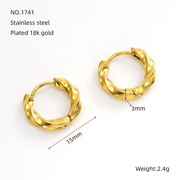 316L Stainless Steel Gold Plated Geometric Earrings For Women Minimalist Design