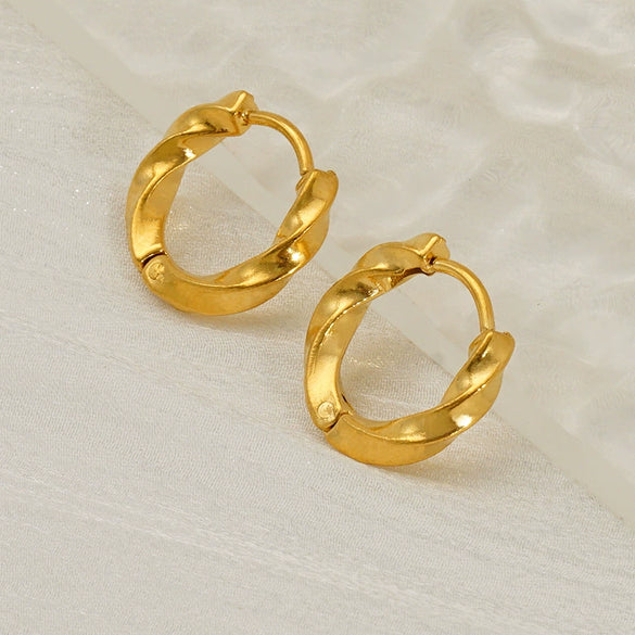 316L Stainless Steel Gold Plated Geometric Earrings For Women Minimalist Design