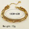 Stainless Steel Gold Plated Geometric Hollow Double Layer Fashion Women's Bracelet Jewelry