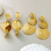 Stainless Steel Gold Plated Geometric Round Fashion Earrings For Women