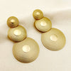 Stainless Steel Gold Plated Geometric Round Fashion Earrings For Women