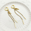 Stainless Steel Gold Plated Geometric Wings Tassel Earrings