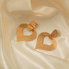 Stainless Steel Gold Plated Hollow Heart Shape Love Earrings