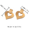 Stainless Steel Gold Plated Hollow Heart Shape Love Earrings