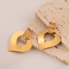 Stainless Steel Gold Plated Hollow Heart Shape Love Earrings
