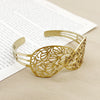 Stainless Steel Gold Plated Hollow Leaves Retro Bracelet For Women