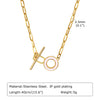 Wholesale Jewelry IG Style Simple Style Circle Stainless Steel Copper Shell Gold Plated Toggle Inlay Necklace