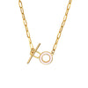 Wholesale Jewelry IG Style Simple Style Circle Stainless Steel Copper Shell Gold Plated Toggle Inlay Necklace