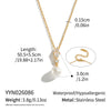 Stainless Steel Gold Plated Marquise Zircon Pearl Pendant Earring And Necklace Set For Women With Irregular Chain