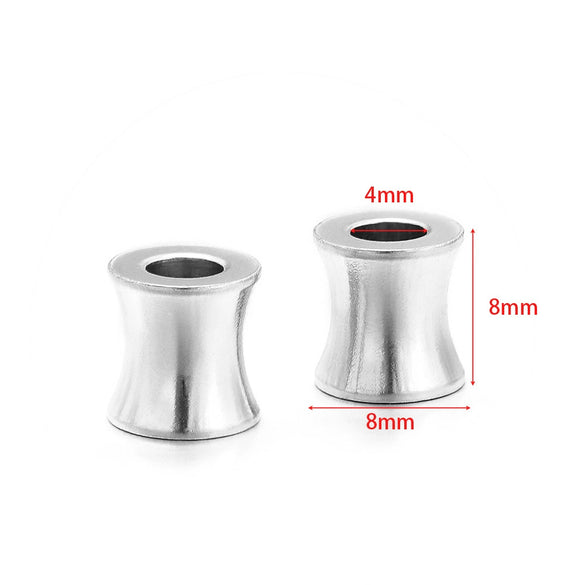 Stainless Steel Gold Plated Mesh Embossed Tube Beads Bone Hole Beads Diy Fashion Necklace Bracelet Beaded Accessories