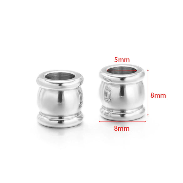 Stainless Steel Gold Plated Mesh Embossed Tube Beads Bone Hole Beads Diy Fashion Necklace Bracelet Beaded Accessories