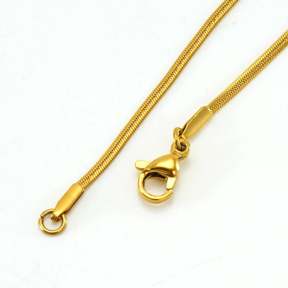 Stainless Steel Gold Plated Nonfading Necklace Push Chain Clip Bead Chain Furnace Vacuum Electroplated