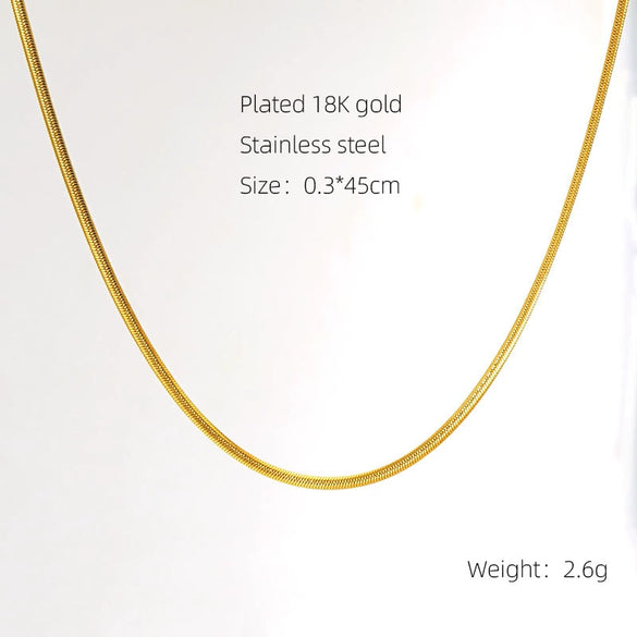 Stainless Steel Gold Plated Nonfading Necklace Push Chain Clip Bead Chain Furnace Vacuum Electroplated