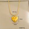 Stainless Steel Gold Plated Pearl Casting Heart Pendant Necklace With Titanium Steel Shell Clavicle Chain Electroplated Geometric Pattern For Women