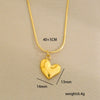 Stainless Steel Gold Plated Pearl Casting Heart Pendant Necklace With Titanium Steel Shell Clavicle Chain Electroplated Geometric Pattern For Women