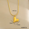 Stainless Steel Gold Plated Pearl Casting Heart Pendant Necklace With Titanium Steel Shell Clavicle Chain Electroplated Geometric Pattern For Women